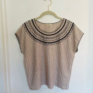 Marine Layer Linen Embroidered Top,‎ Size Small